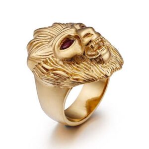 Bague Tête de Lion Homme Or