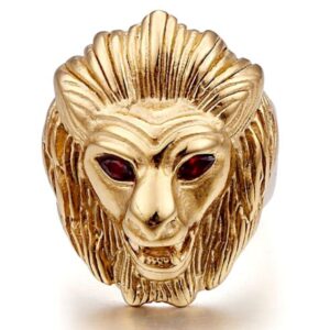 Bague Tête de Lion Homme Or