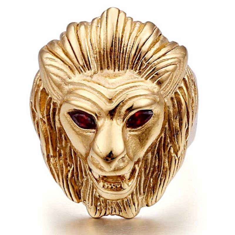 Bague Tête de Lion Homme Or