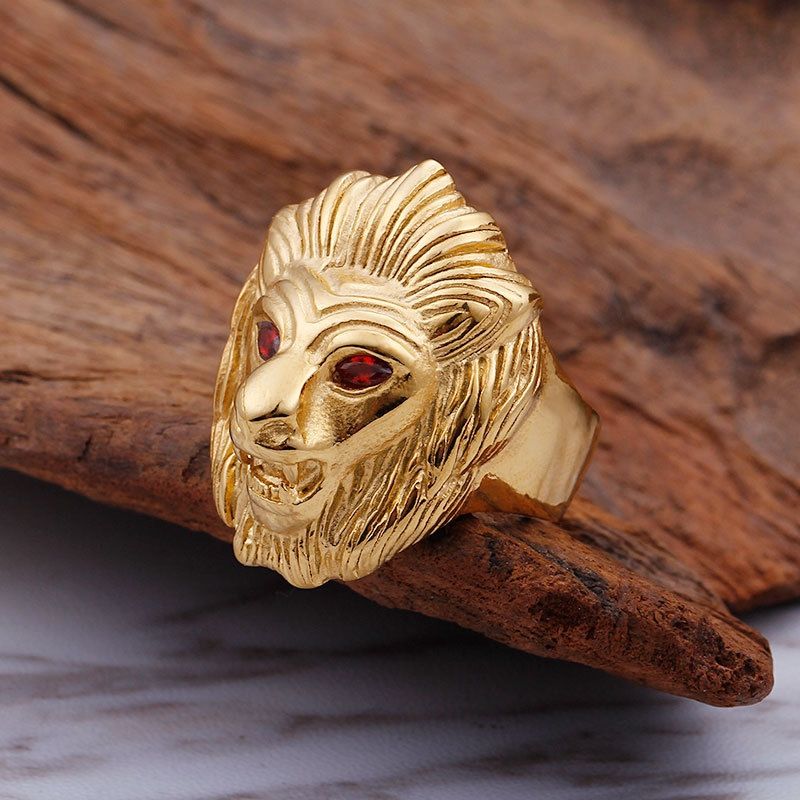 Bague Tête de Lion pour Homme Or