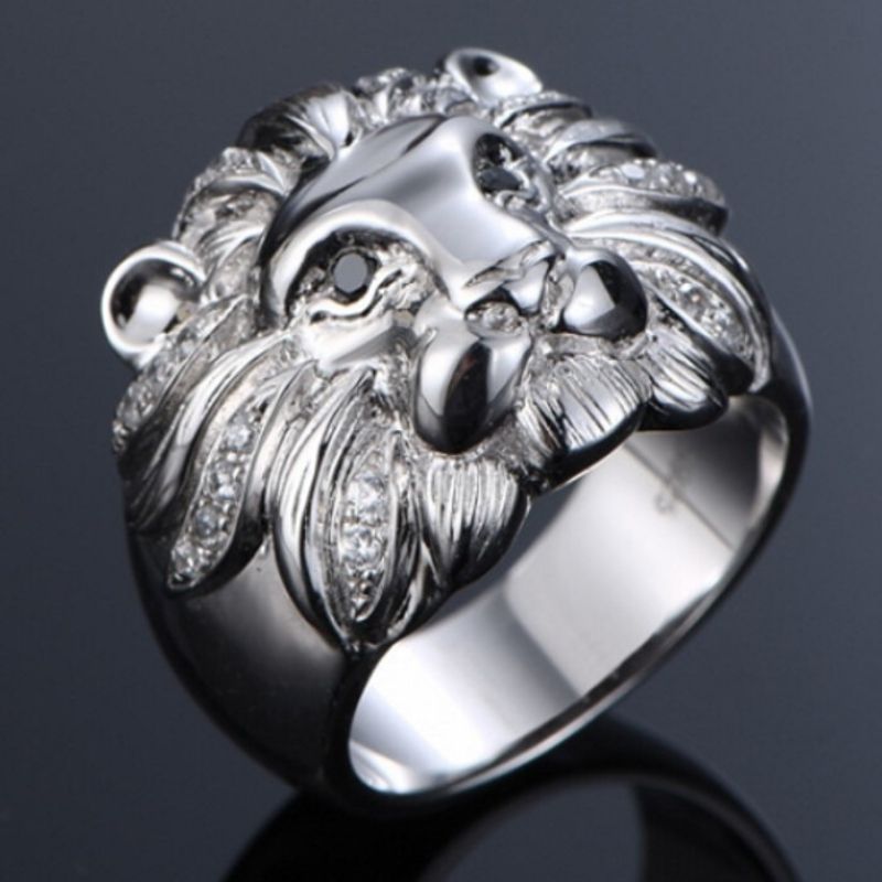 Bague Homme en Argent Tête de Lion