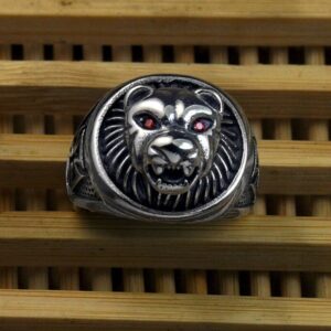 Bague Homme Tête de Lion Argent massif