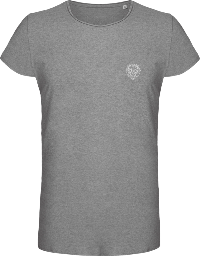 T-shirt gris blanc lion.