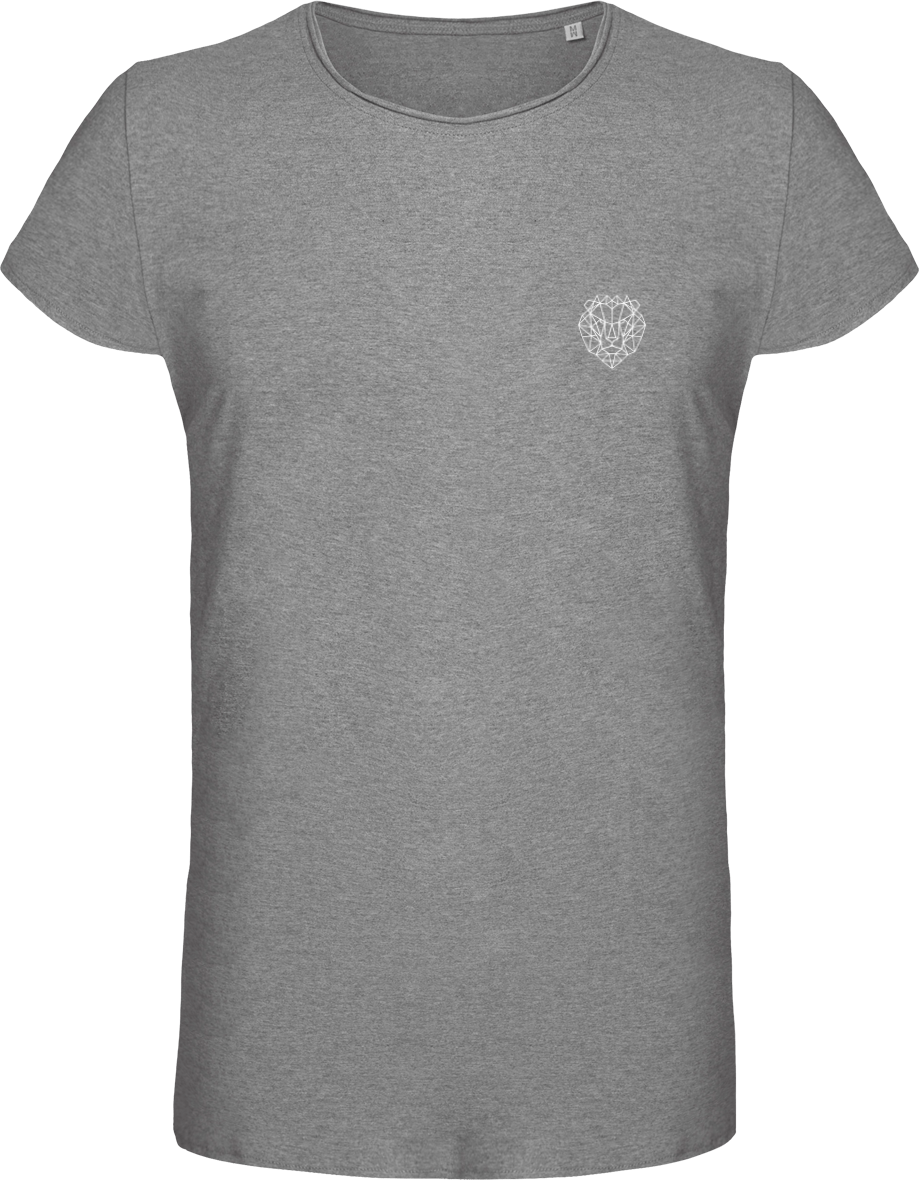T-shirt gris blanc lion.
