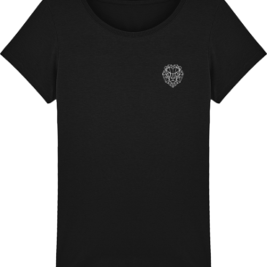 T-shirt noir femme lion royaume.