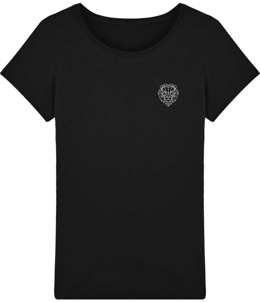 T-shirt noir femme lion royaume.