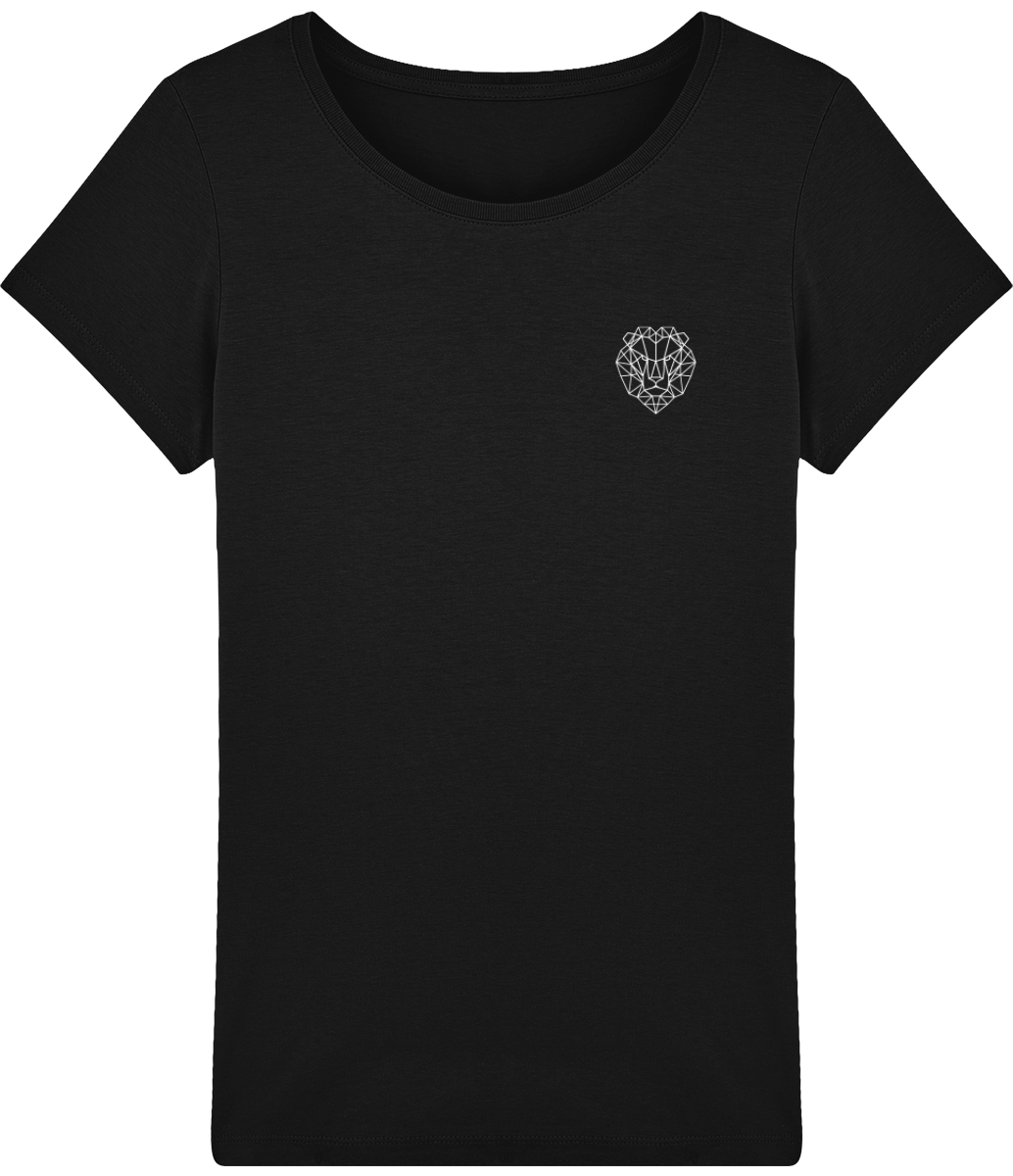 T-shirt noir femme lion royaume.