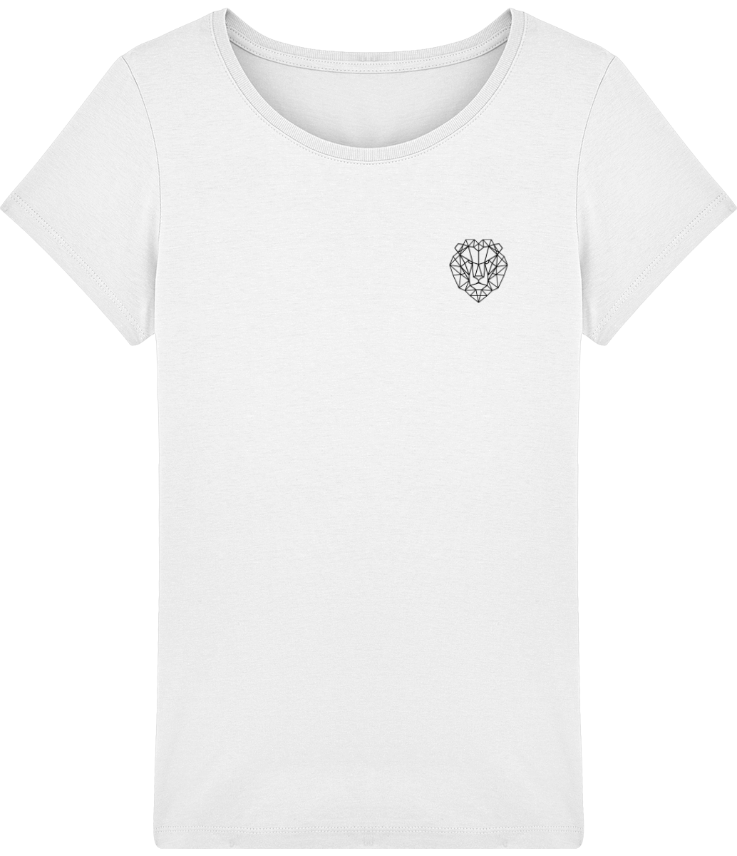 T-short femme blanc lion.