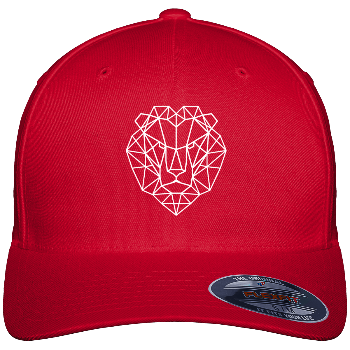 Casquette lion rouge.