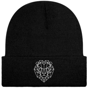 Bonnet noir tête de lion.