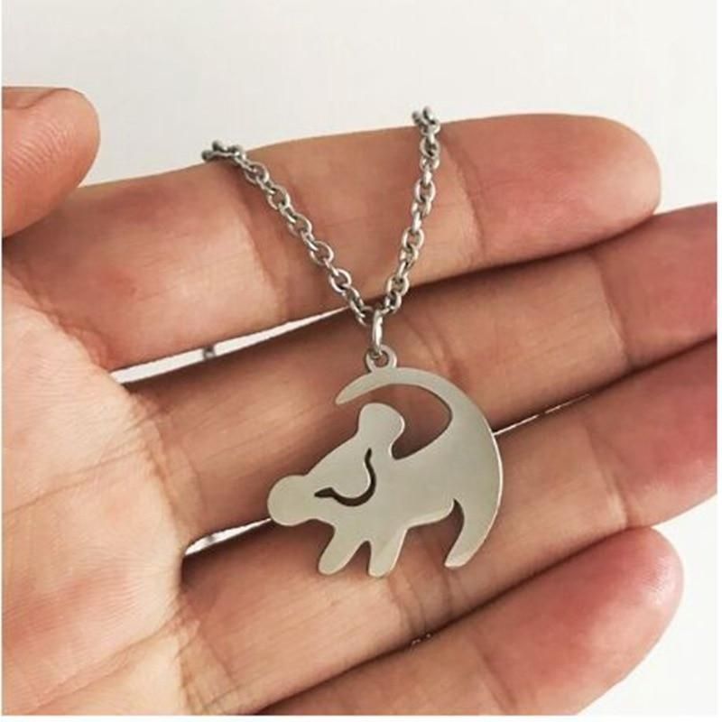 Collier lion simba argent