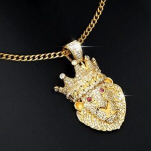 Collier tête de lion or