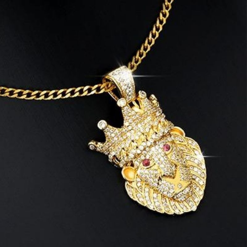 Collier tête de lion or