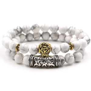 Bracelet Tête de Lion Blanc