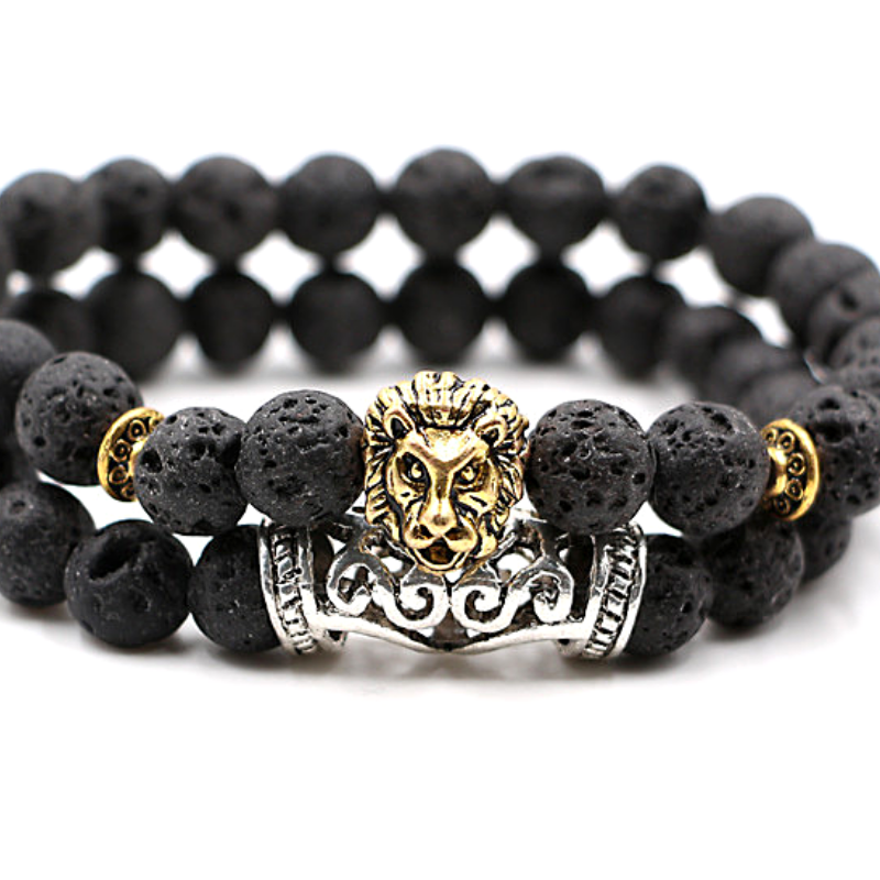 Bracelet Perle Lave Lion