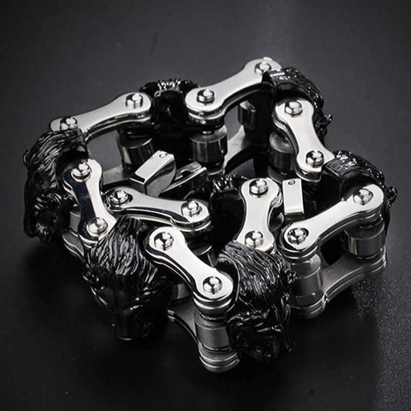 Bracelet d'Argent avec un Lion pour un Homme