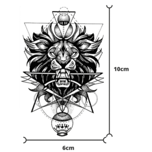 Tatouage Tête de Lion Losange