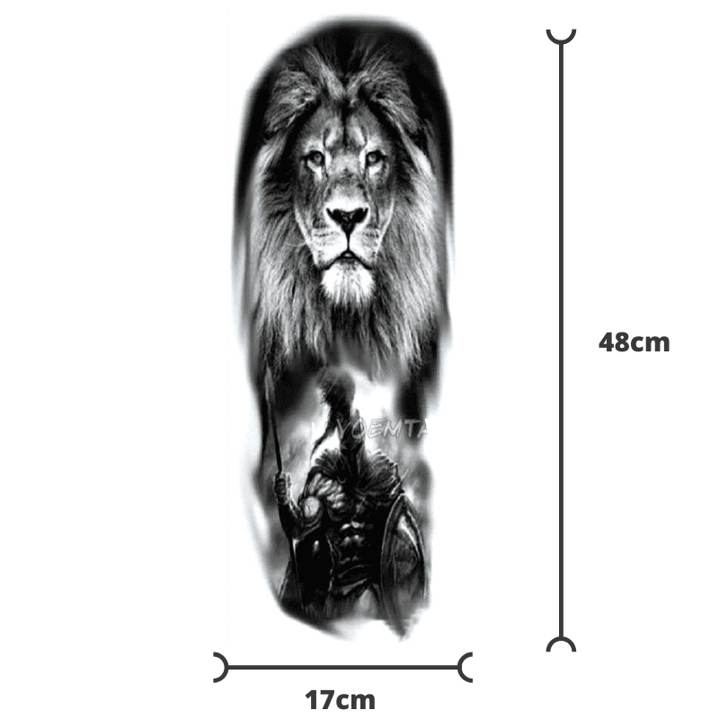Tatouage Lion et moto.