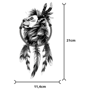 Tatouage Lion Plumes.