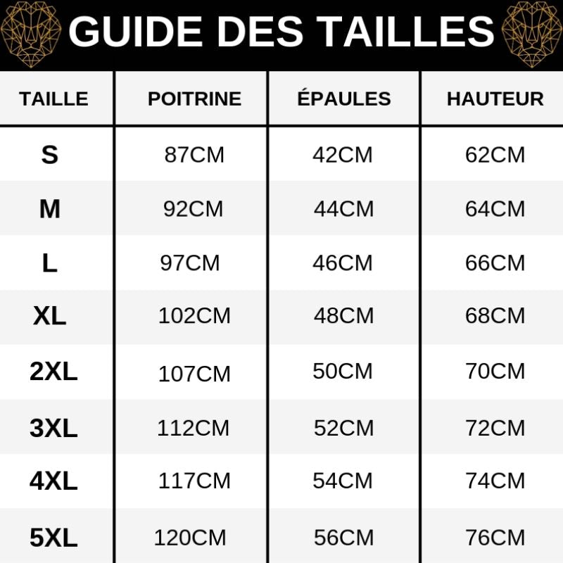 Guide des Tailles T-Shirt Lion Duel