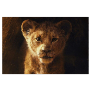 Lionceau sur toile en couleurs.