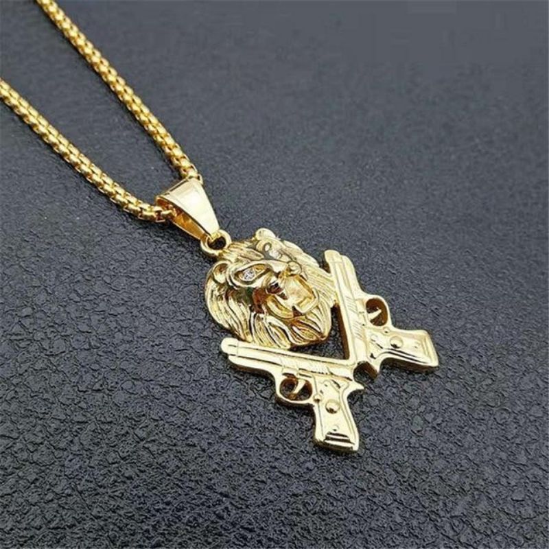 Mise en situation collier lion guns or
