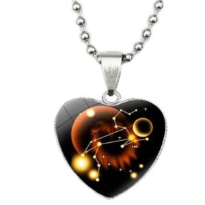 Pendentif signe astrologique lion coeur