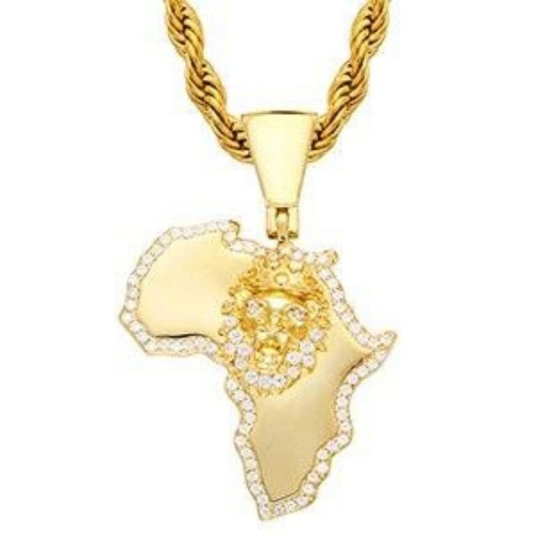 Pendentif Lion Or Afrique