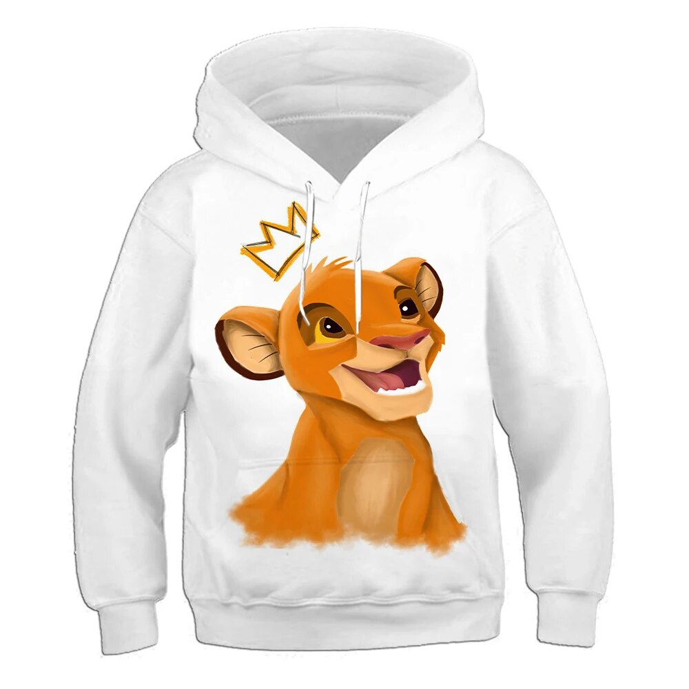 Pull Roi Lion Simba Couronné Blanc