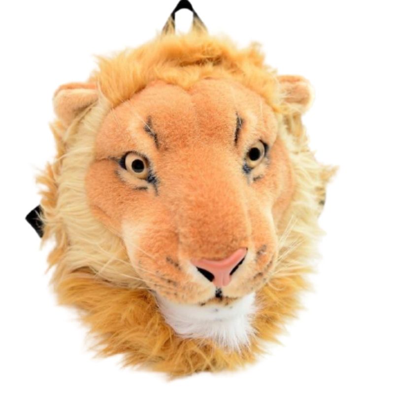 Sac à dos tête de lion fourrure