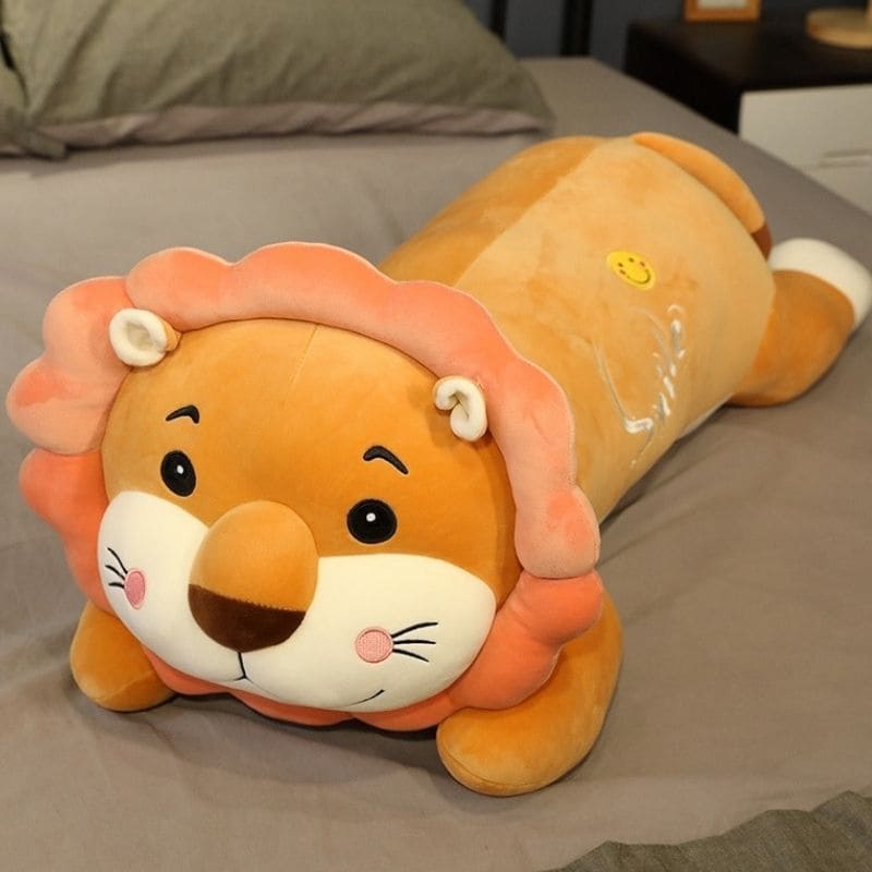 Peluche Lion Couché Smile Marron