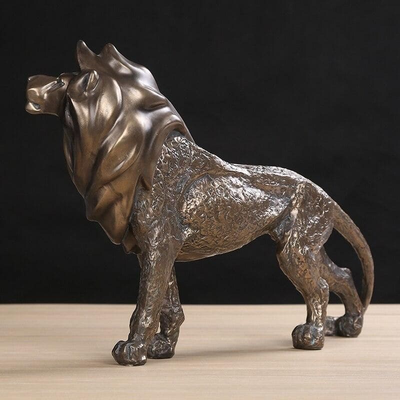 Statue-lion-résine-à-gauche