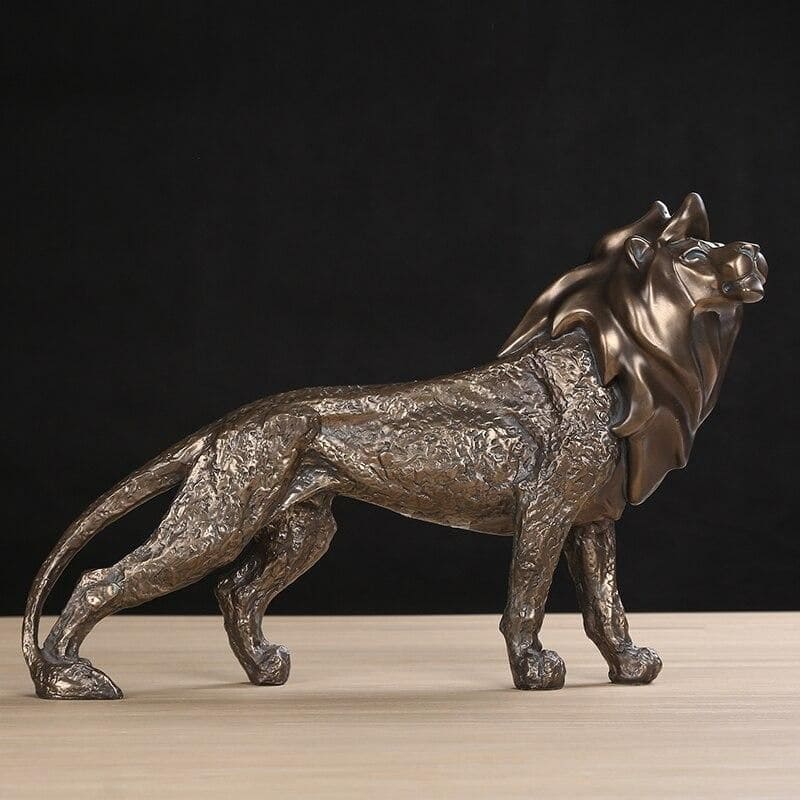 Statue-lion-résine-côté-droit