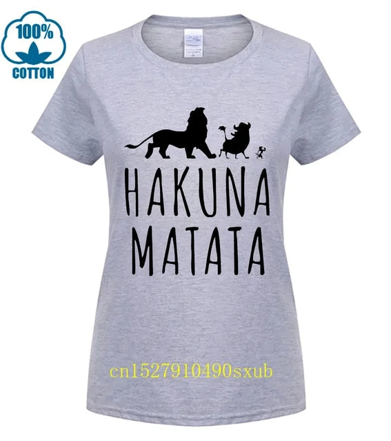 T-Shirt Roi Lion Femme Gris