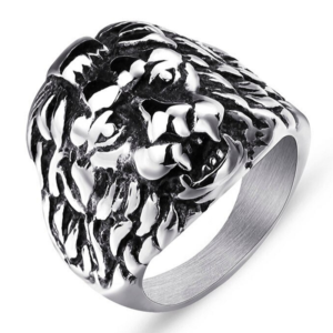 Chevalière Bague Homme Tête de Lion