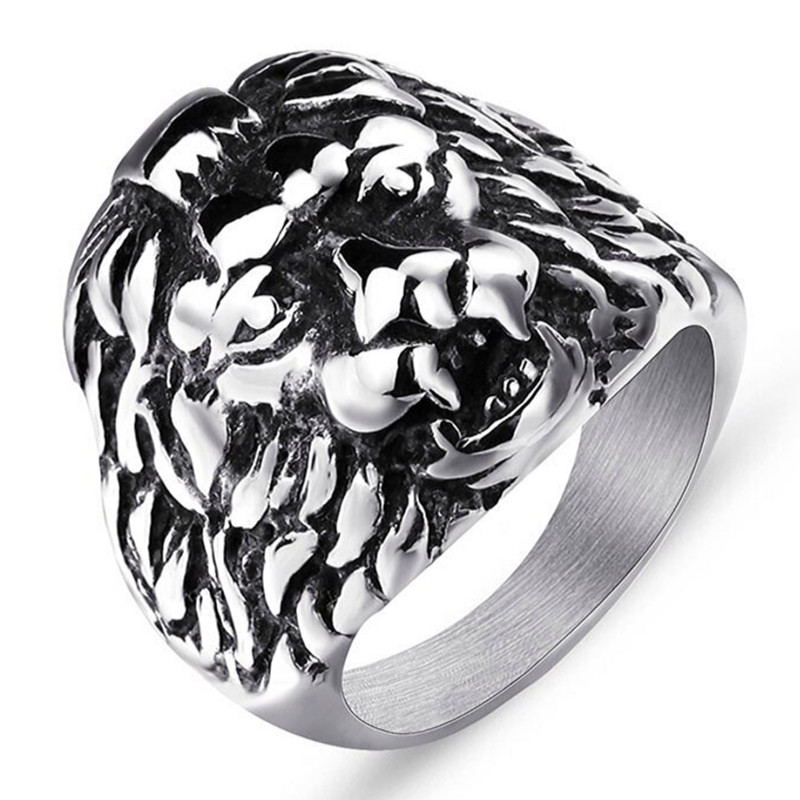Chevalière Bague Homme Tête de Lion