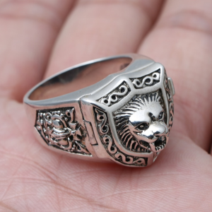 Bague Tête de Lion en Argent