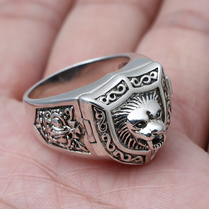 Bague Tête de Lion en Argent