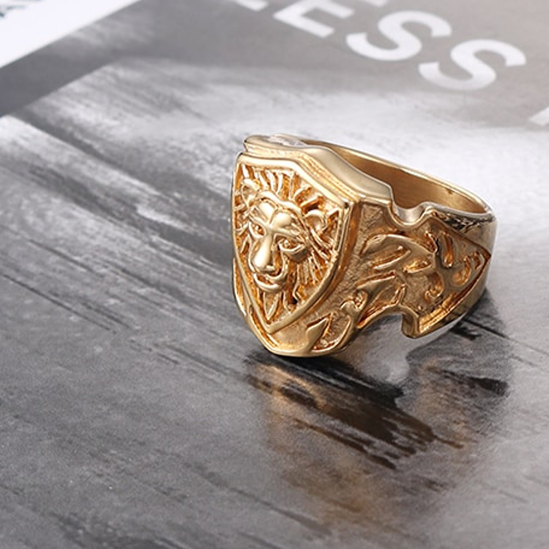 Bague Tête de Lion Or Homme