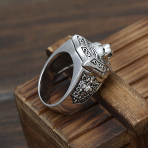 Bague Tête de Lion en Argent 925