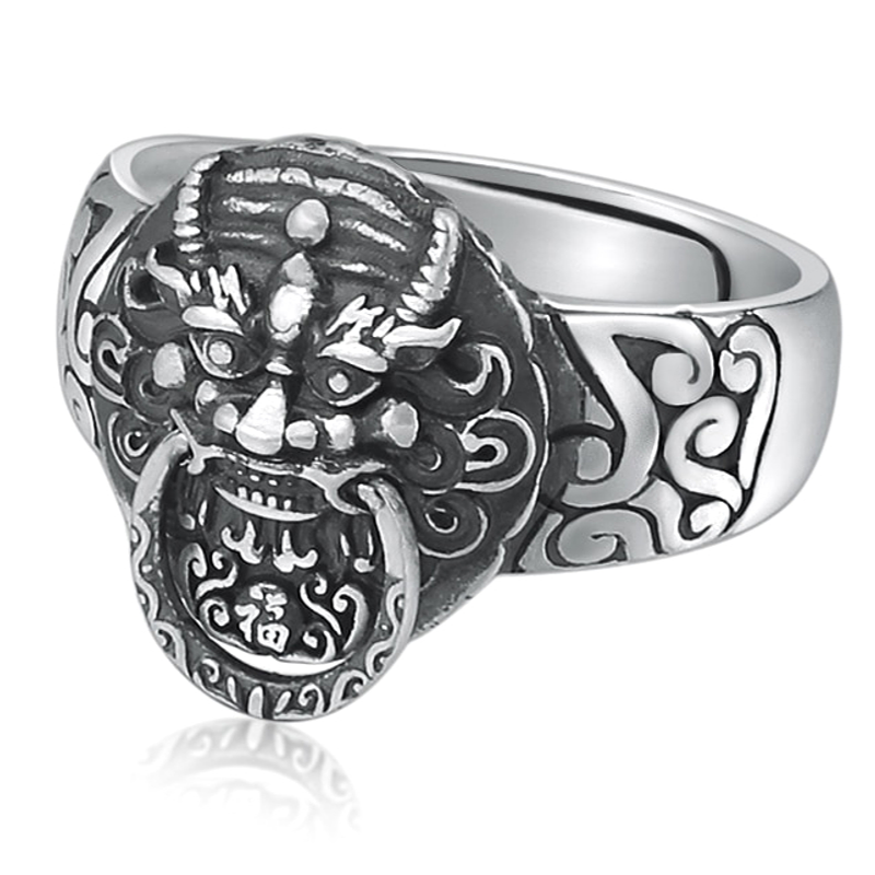 Bague Lion Chinois Chien