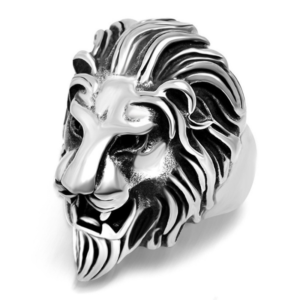 Bague Tête De Lion Acier Homme
