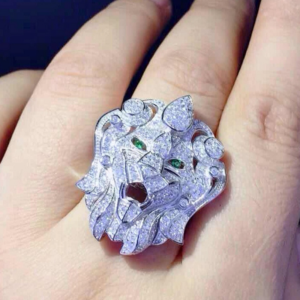 Bague Argent Tête de Lion Femme