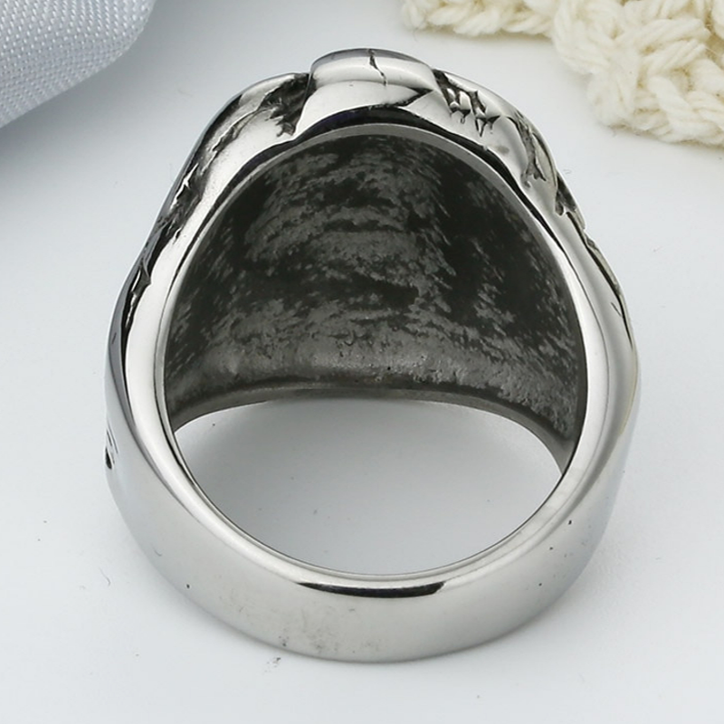 Chevalière Bague Homme Tête de Lion argent