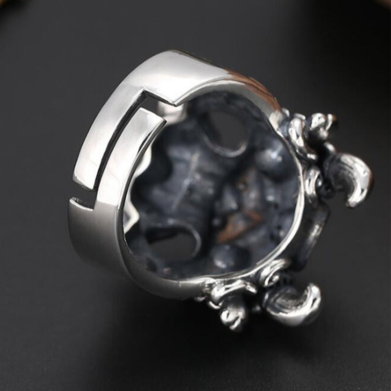 Tête de Lion Bague Homme Argent Massif