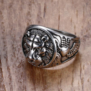 Bague Homme Argent Chevalière Tête de Lion