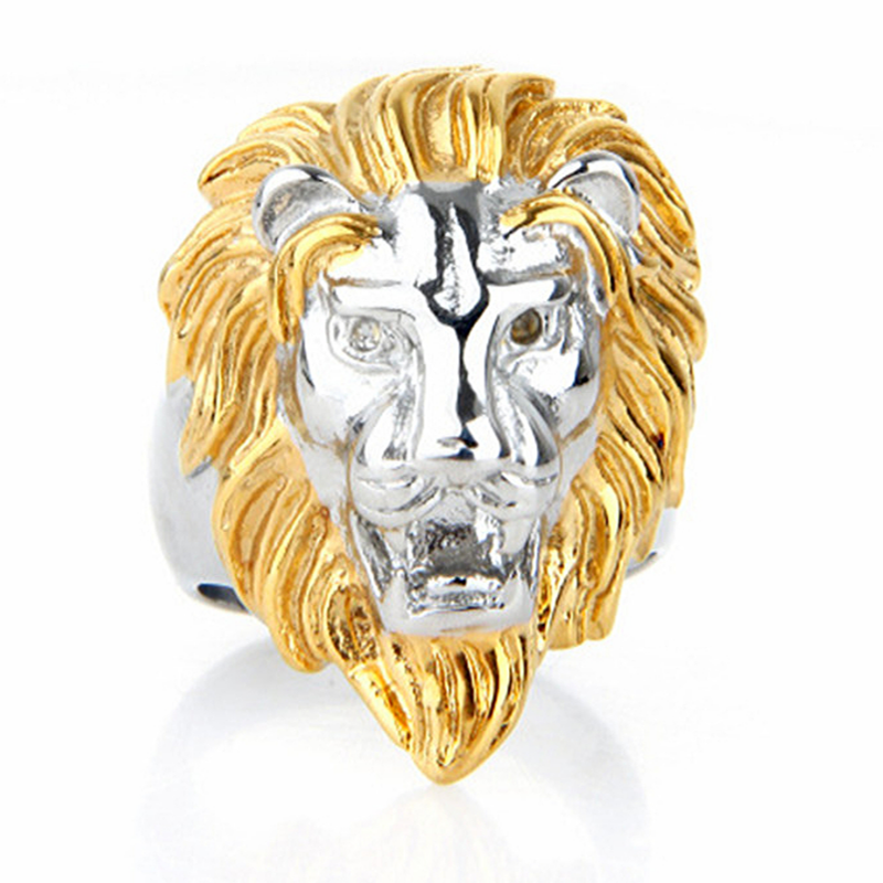 Bague Tête de Lion en Acier inoxydable