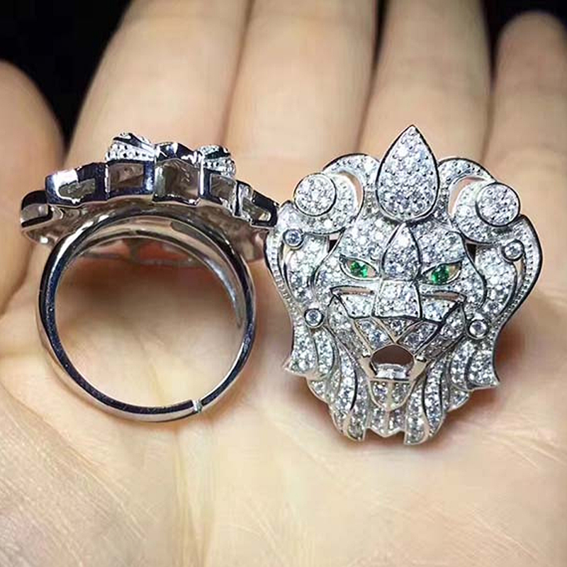 Bague en Argent Tête de Lion Femme