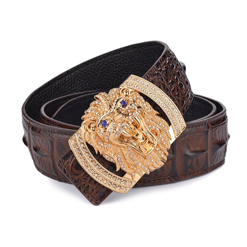 Ceinture lion marron.