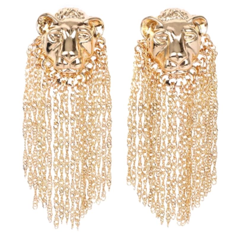 boucle d'oreille lion crinière